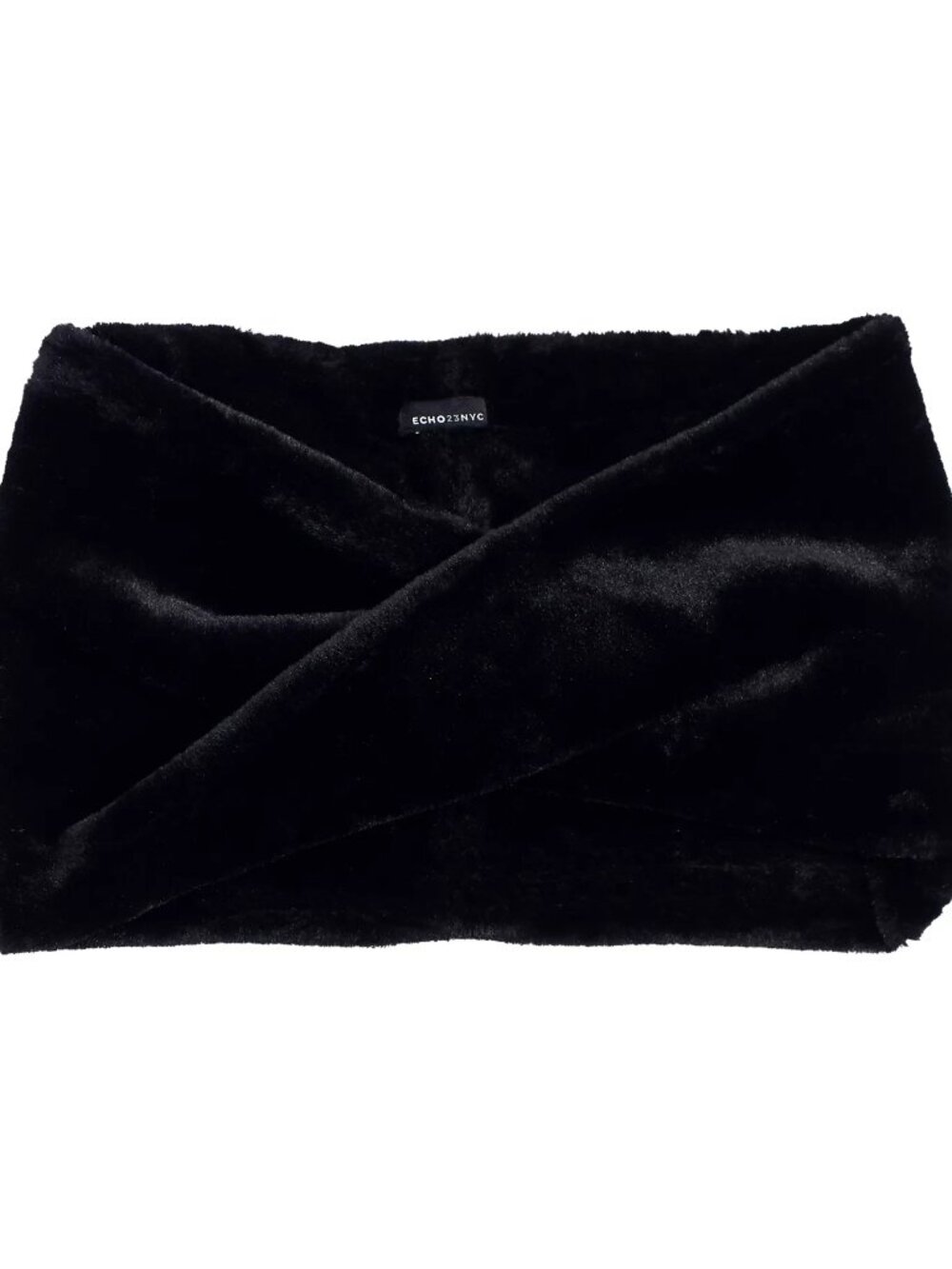 NWT Echo Faux Fur Twist Loop Scarf Black Plush